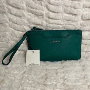 Calvin Klein Genuine Leather Wristlet